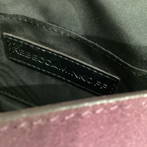 Rebecca Minkoff Purple‎ Leather Studded Crossbody Chain Bag Handbag - Picture 6 of 10